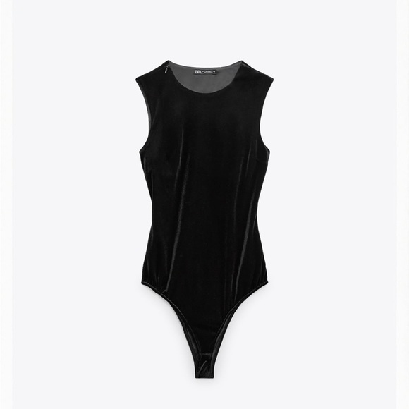 Zara Velvet Asymmetrical Bodysuit - Picture 1 of 4